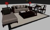 现代中式沙发,室内家具max模型