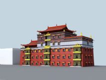 甘孜文化宫,大楼,室外场景max模型