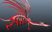 飞龙龙骨架,科幻角色maya模型