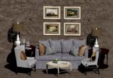现代新古典沙发,椅子,茶几组合,室内场景max模型