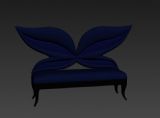 蓝色蝴蝶沙发,创意沙发,室内家具max模型