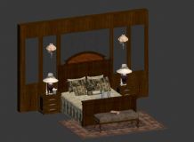 双人床,室内家具max模型