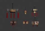 中式风格灯具,家居装饰max模型