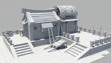 卡通房子,古代建筑,室外场景maya模型