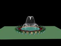 喷水池,喷泉,现代场景max模型