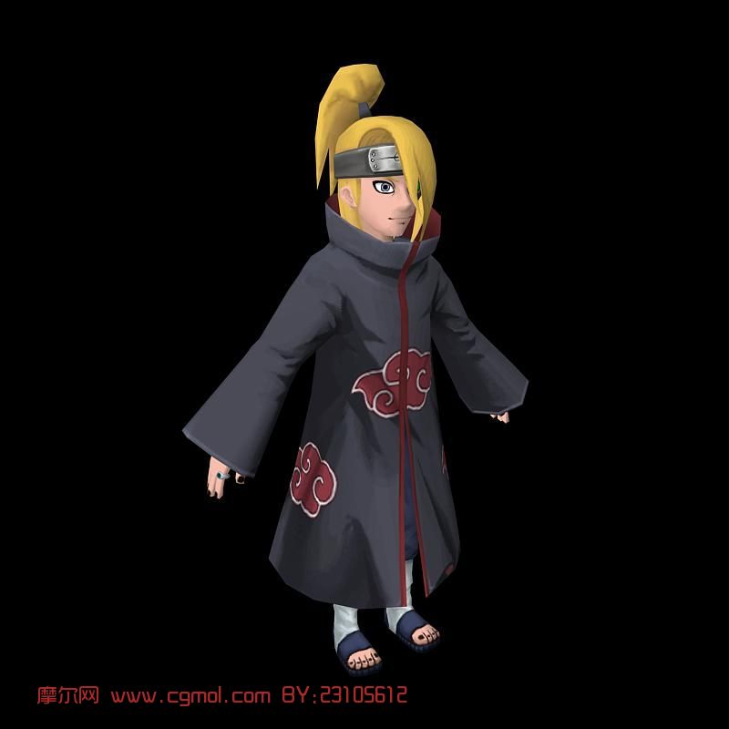 火影,迪达拉3D模型,卡通角色,动画角色,3D模型