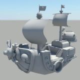 船,战船maya模型素模