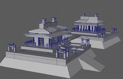 古代房子场景3Dmaya模型
