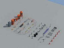 城市基础建筑构件,小品3D模型