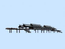 中式廊桥3D模型
