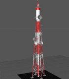 基地信号塔,无线信号发射塔3D模型
