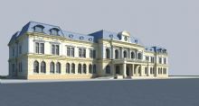 法式风情酒店建筑模型