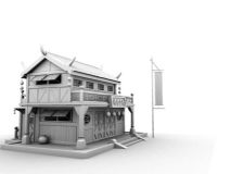 酒楼客栈,古建筑3D模型
