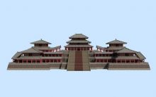 阿房宫3D模型,中式古建