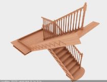 木制转角楼梯3D模型
