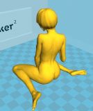 鸭子坐女孩，3D打印模型