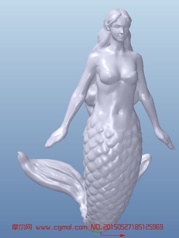 美人鱼stl模型(3d打印)
