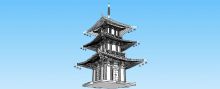 原创中式建筑塔su模型