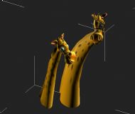 卡通母子长颈鹿3D模型