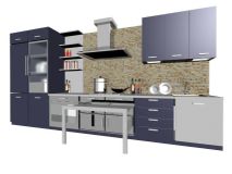 厨房整体厨具3D模型（灰色）