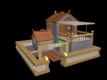 龙门客栈,小房子maya模型