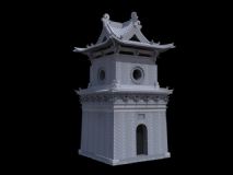 平遥古城,古建筑角楼3D模型