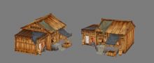 木屋,锁店3D模型