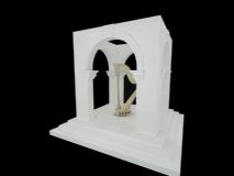 希腊 爱琴海 竖琴亭子3D模型