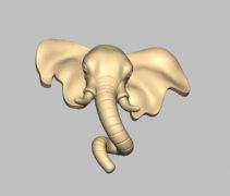 大象头壁挂墙饰3D打印