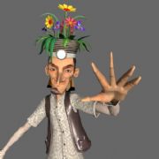 头上戴花的男人,优秀绑定动画maya模型