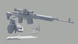 AK---M76狙击步枪,手雷,匕首
