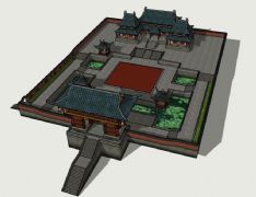 王国侯府,大殿游戏场景3D模型