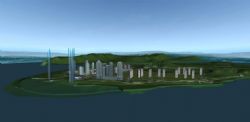 现代化岛屿城市,大好河山3d模型