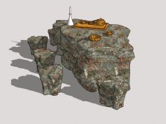石桌家具3D模型