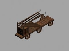 古时木制的云梯车