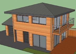 简单的木制别墅su模型