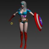 女性美国队长3D模型
