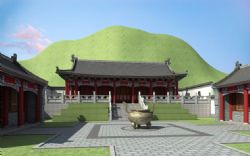 大型寺廟3D模型