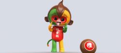 猴年吉祥物踢球,猴赛雷maya模型