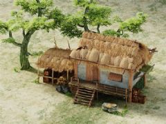 茅草屋,古代民居3D模型
