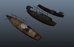 三艘渔船obj模型(贴图需自行调整)
