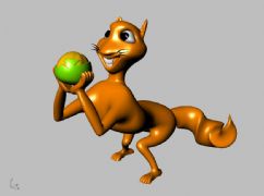 抱着果子的松鼠3D模型