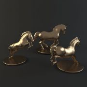 雕塑马奔跑装饰品3D模型