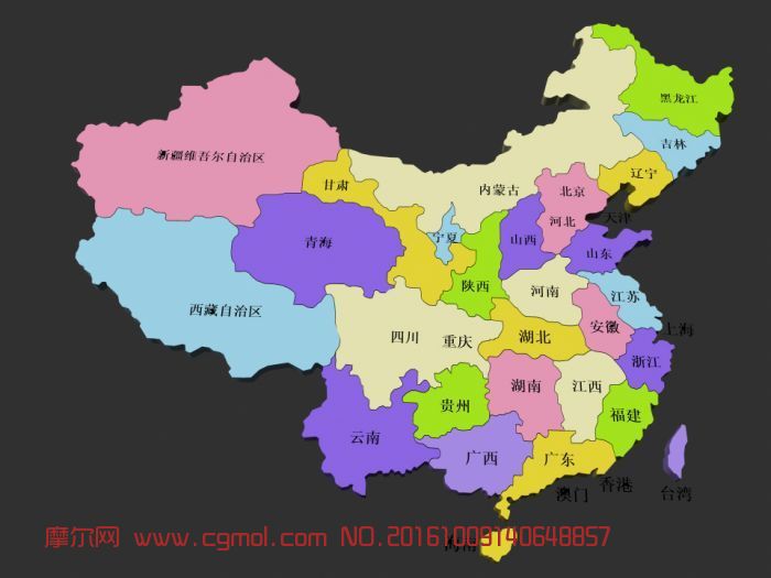 中国地图,其他,机械模型,3d模型下载,3D模型网