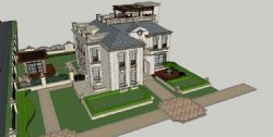 别墅庭院场景模型