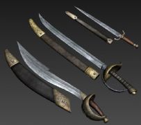 中世纪佩剑,宝剑,大刀max模型