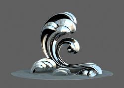 海浪浪花雕塑设计max模型