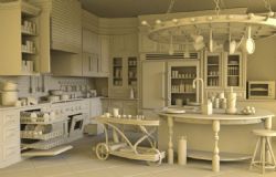 厨房一角maya模型