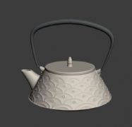 浮雕花纹中式茶壶
