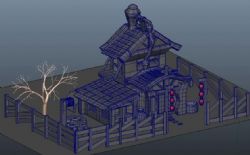 一个中式的民房,教堂maya模型